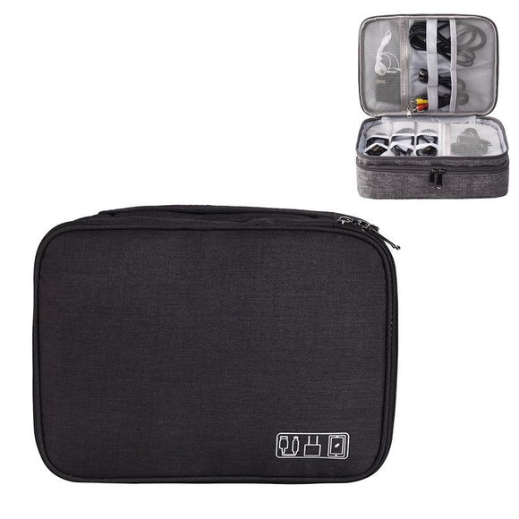 NNEDSZ 5-inch Digital Earphone Storage Bag - Multifunctional - Black