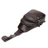 NNEDSZ Stylish Genuine Leather Crossbody Chest Bag For Men And Women Functional And Versatile Design - Black