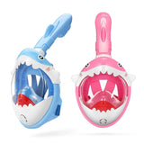 NNEDSZ Full Dry Cartoon Kids Diving Mask For Snorkeling - Shark Blue