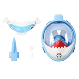 NNEDSZ Full Dry Cartoon Kids Diving Mask For Snorkeling - Shark Blue