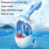 NNEDSZ Full Dry Cartoon Kids Diving Mask For Snorkeling - Shark Blue