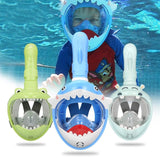 NNEDSZ Full Dry Cartoon Kids Diving Mask For Snorkeling - Shark Blue
