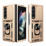 NNEDSZ Samsung Galaxy Z Fold 4 Tpu Pc Case With Sliding Camera Cover - Rose Gold