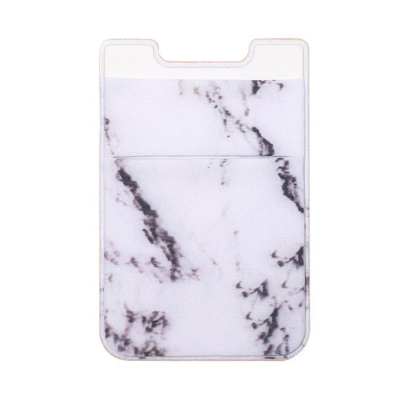NNEDSZ Marble Road Stretch Phone Card Holder Sticky Clip - White
