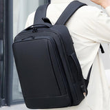 NNEDSZ Waterproof Expandable Laptop Backpack with Usb Port - Grey