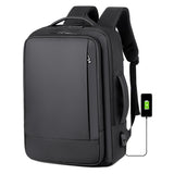 NNEDSZ Waterproof Expandable Laptop Backpack with Usb Port - Grey