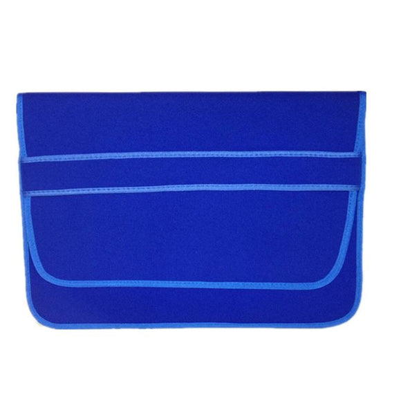 Horizontal Flap Clutch Bag with Neoprene Laptop Lining - Blue - 12 Inch