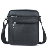 NNEDSZ Men Cowhide Leather Crossbody Bag Vertical Shoulder Business Bag Coffee