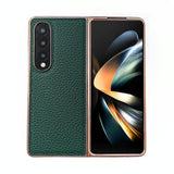 NNEDSZ Star Series Nano Electroplating Pu Case For Samsung Galaxy Z Fold 4 - Forest Green