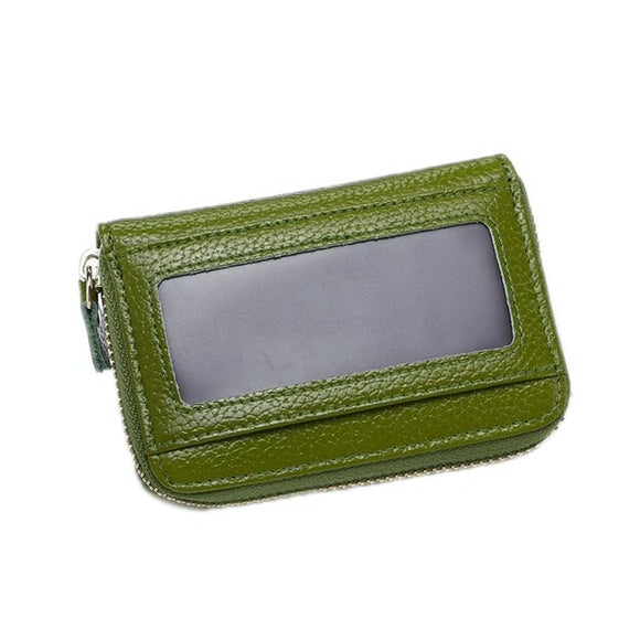 NNEDSZ Multi Position Zipper Organ Card Holder Versatile Business Accessory - Green