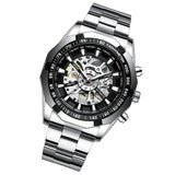 NNEDSZ Stylish Men Automatic Mechanical Watch With Steel Band - Black