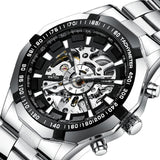 NNEDSZ Stylish Men Automatic Mechanical Watch With Steel Band - Black