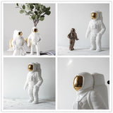 NNEDSZ Spacewalker Ceramic Vase with Dried Flowers - Tabletop Decor Tool - Gold