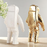 NNEDSZ Spacewalker Ceramic Vase with Dried Flowers - Tabletop Decor Tool - Gold