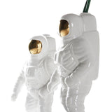 NNEDSZ Spacewalker Ceramic Vase with Dried Flowers - Tabletop Decor Tool - Gold