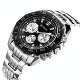 NNEDSZ Waterproof Quartz Watch For Men - Casual Business Style - White Shell Black