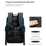 NNEDSZ Large Capacity Waterproof Laptop Backpack with Usb Port for Business Travel - Blue