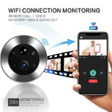 NNEDSZ 1080P Wifi Smart Cat Eye Video Doorbell With 4.3 Colour Screen And Hidden Graffiti Design - White