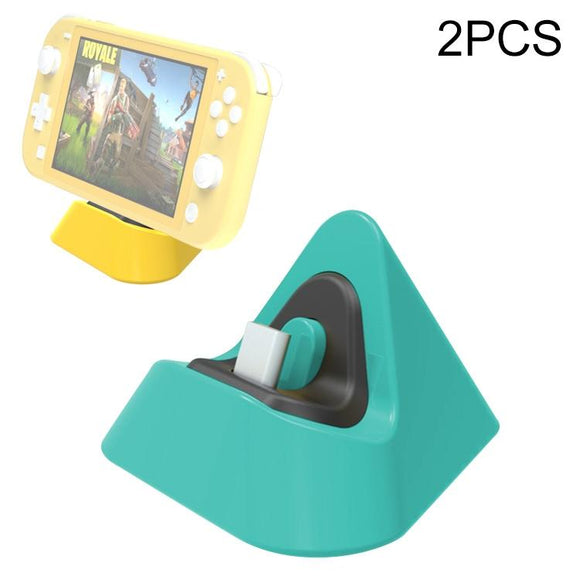 NNEDSZ 2-Pack Portable Triangle Charger For Nintendo Switch / Lite - Blue Green