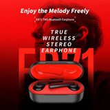 NNEDSZ Waterproof Wireless Bluetooth Earphones - Stereo 5.0 - Black