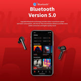 NNEDSZ Waterproof Wireless Bluetooth Earphones - Stereo 5.0 - Black
