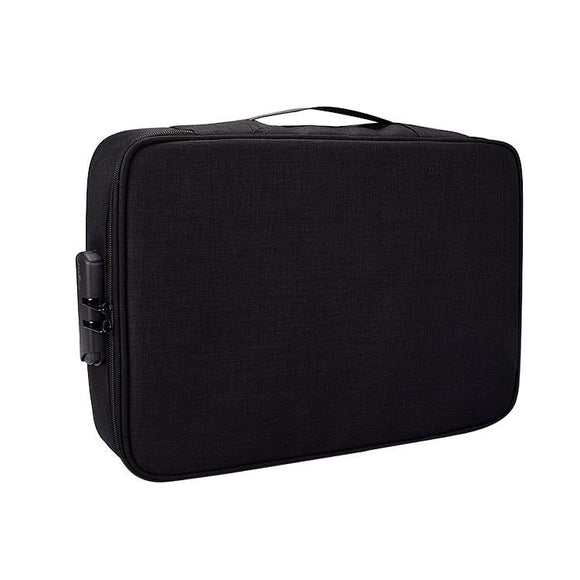 NNEDSZ Waterproof Multi-layer Laptop Bag with Password Lock - Black