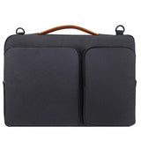 NNEDSZ Waterproof Nylon Laptop Handbag with Trolley Strap - Fits 15-15.6 Laptops - Black