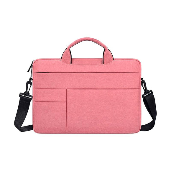 NNEDSZ 14.1-15.4 Inch Portable Laptop Shoulder Bag in Oxford Cloth & Nylon - Pink