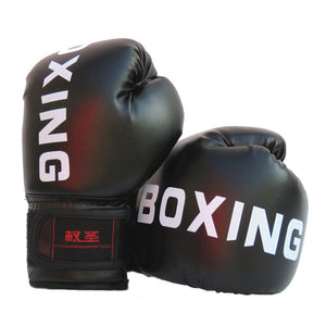 NNEDSZ Junior Boxing Training Gloves For Sanda Fighting - Letter Pattern - Black