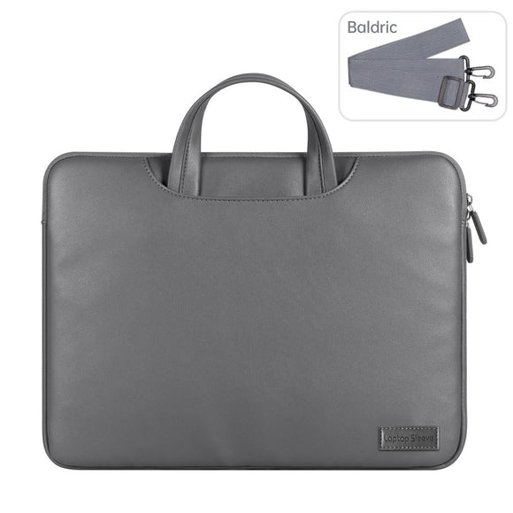 NNEDSZ 15 Inch Waterproof Pu Laptop Inner Bag - Grey