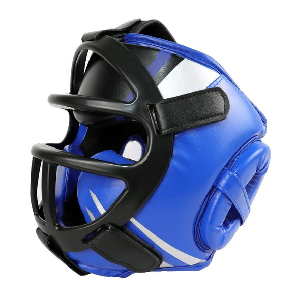 NNEDSZ Competition Sparring Boxing Helmet For Head Protection - Blue With Mask - M