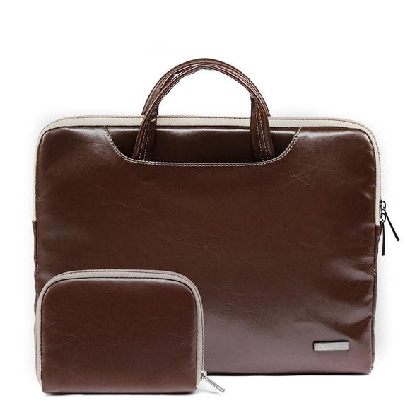 NNEDSZ 13.3 Inch Simple Business Laptop Bag With Liner - Ls-116 - Pu Brown