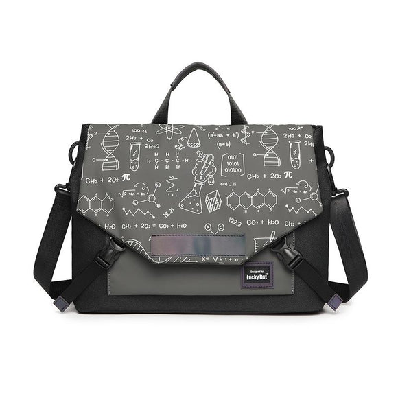 NNEDSZ Anti-drop Crossbody Laptop Bag - 16 Inch Airbag Design - Black Gray Equation