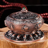 NNEDSZ Large Pale Red Eight Treasure Incense Burner Decoration