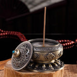 NNEDSZ Large Pale Red Eight Treasure Incense Burner Decoration