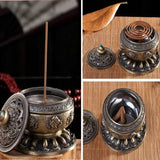 NNEDSZ Large Pale Red Eight Treasure Incense Burner Decoration