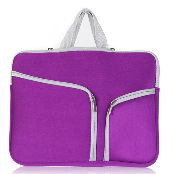 NNEDSZ 13 Inch Multi-Pocket Laptop Liner Bag For Diving Material Computer - Purple