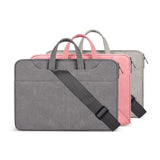 NNEDSZ Detachable Shoulder Strap Business Laptop Bag - 14.1-15.4 Inch Frosted Pu - Light Gray