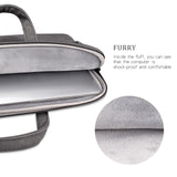 NNEDSZ Detachable Shoulder Strap Business Laptop Bag - 14.1-15.4 Inch Frosted Pu - Light Gray