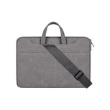 NNEDSZ Detachable Shoulder Strap Business Laptop Bag - 14.1-15.4 Inch Frosted Pu - Light Gray
