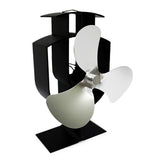 High-temp Metal Heat-powered Stove Fan - 3 Blades - Black