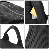 NNEDSZ Black Oxford Laptop Backpack - Multifunctional