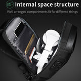 NNEDSZ Waterproof Anti Theft Crossbody Chest Bag Men Oxford Cloth 34X18X10Cm - Black