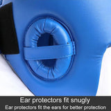 NNEDSZ Competition Sparring Boxing Helmet For Head Protection - Blue With Mask - L