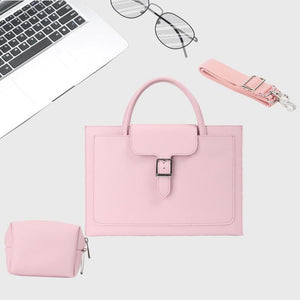 NNEDSZ 15-inch Waterproof Laptop Bag with Power Pack - Portable - Cherry Pink