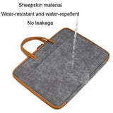 NNEDSZ Waterproof Leather Computer Bag - 15 / 15.6 / 16 Inches Fully Open & Portable - Gray Black