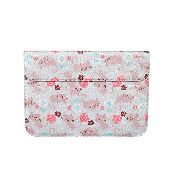 NNEDSZ 13.3 Inch Cat Laptop Sleeve Bag In Pu & Nylon - Lb9953B