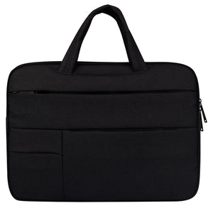 NNEDSZ 15.6 Inch Laptop Tablet Bag with Multiple Pockets and Soft Oxford Cloth Handle - Black