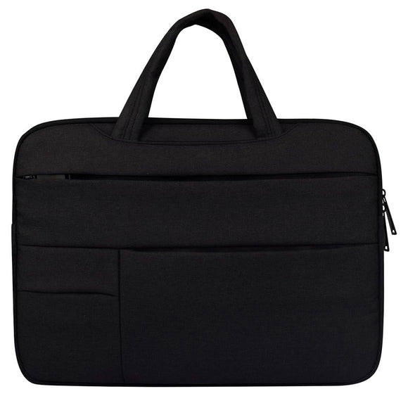 NNEDSZ 15.6 Inch Laptop Tablet Bag with Multiple Pockets and Soft Oxford Cloth Handle - Black