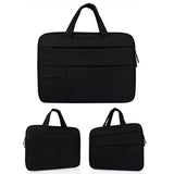NNEDSZ 15.6 Inch Laptop Tablet Bag with Multiple Pockets and Soft Oxford Cloth Handle - Black